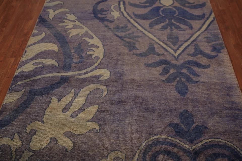 Abstract Indian Hand-knotted Wool Rug 5x8 ft Modern Design - Image 4 of 4