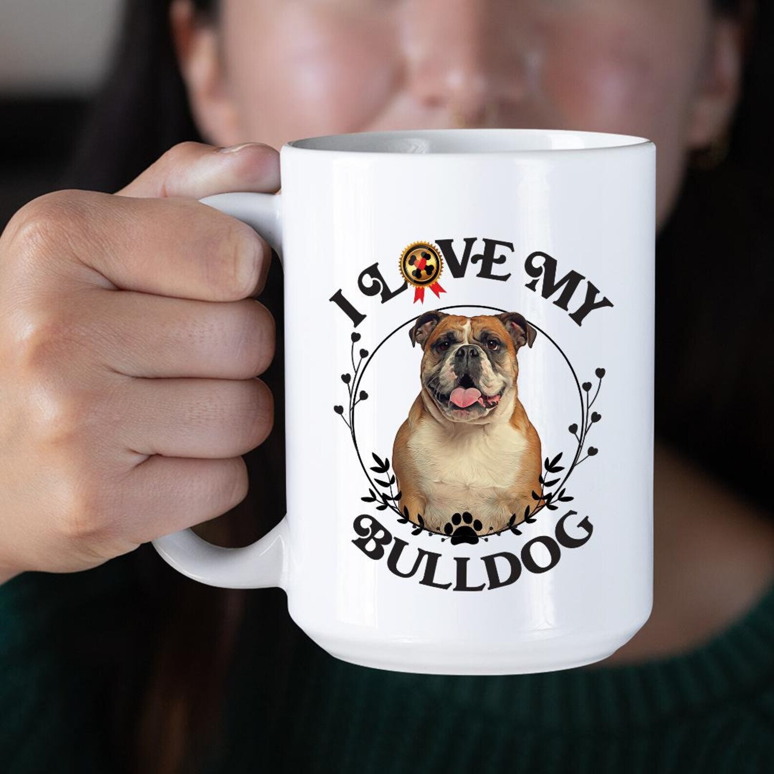 Bulldog Coffee Mug Custom Gift For Grandma Or Mother’s Day  