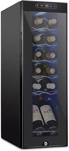 12-Bottle Refroidisseur de vin avec contrôle de température numérique Lock-. & Vin blanc
