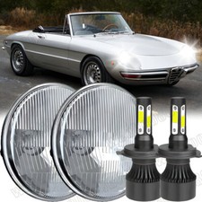 Pair 7" Inch Round LED Headlights Halo For Alfa Romeo Spider 1988-1994 Plymouth