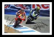 Valentino Rossi & Marq Marquez - MotoGP Autograph Signed & Framed Photo