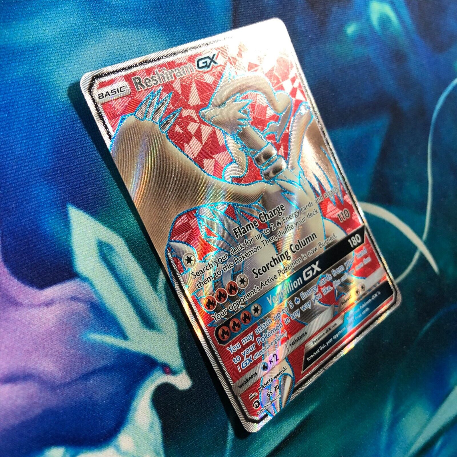 Reshiram GX Full Art Rare - Dragon Majesty - Pokemon 65/70 N/M