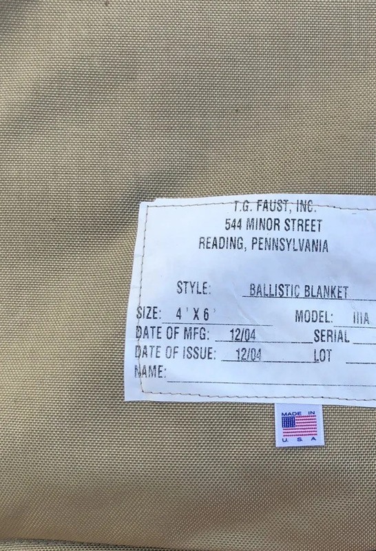 Survival Armor Bullet Proof 4x6’ Blanket Shield IIIA