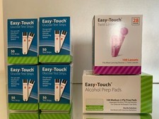 Easy Touch Blood Glucose Test Strips 200 Ct 100 Lancet 100 PADS EXP 03/2027
