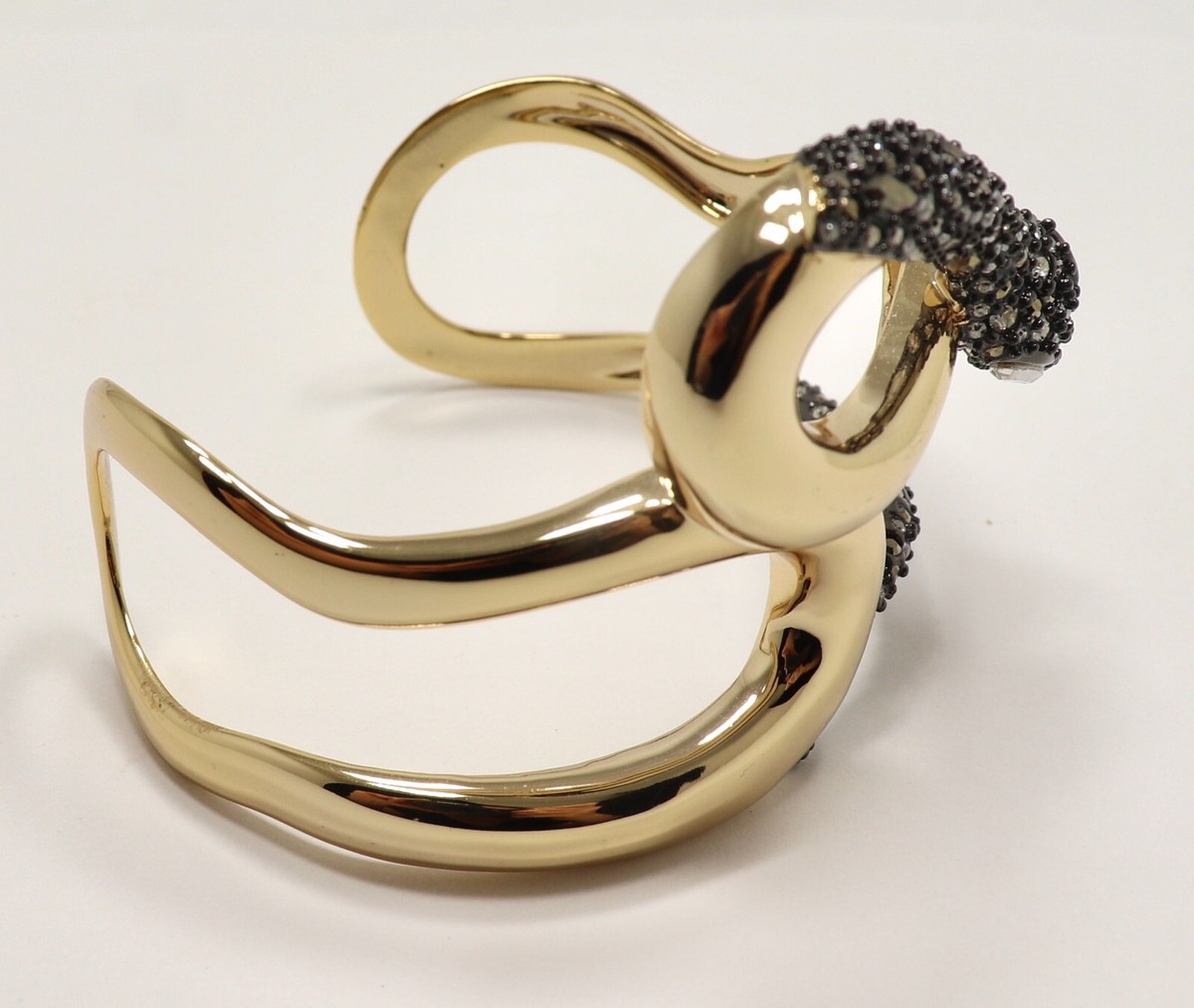alexis bittar スネイク珊瑚ブレスレット ALEXIS BITTAR GOLD PLATED COILED CRYSTAL CUFF SNAKE BRACELET