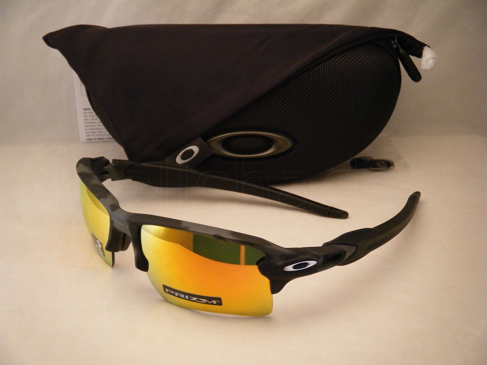 Flak® 2.0 (Low Bridge Fit) Prizm Ruby Lenses, Black Camo Frame Sunglasses