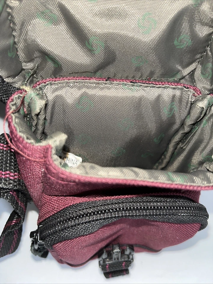 Samsonite Estuche para Cámara Bolsillo con Cremallera Bolso de Hombro Borgoña Negro Bolsa de Lona 6.5x4" Foto 4 de 4