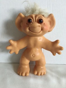 Vintage Thomas Dam Troll Doll 5 Felt Dress White Hair Ebay