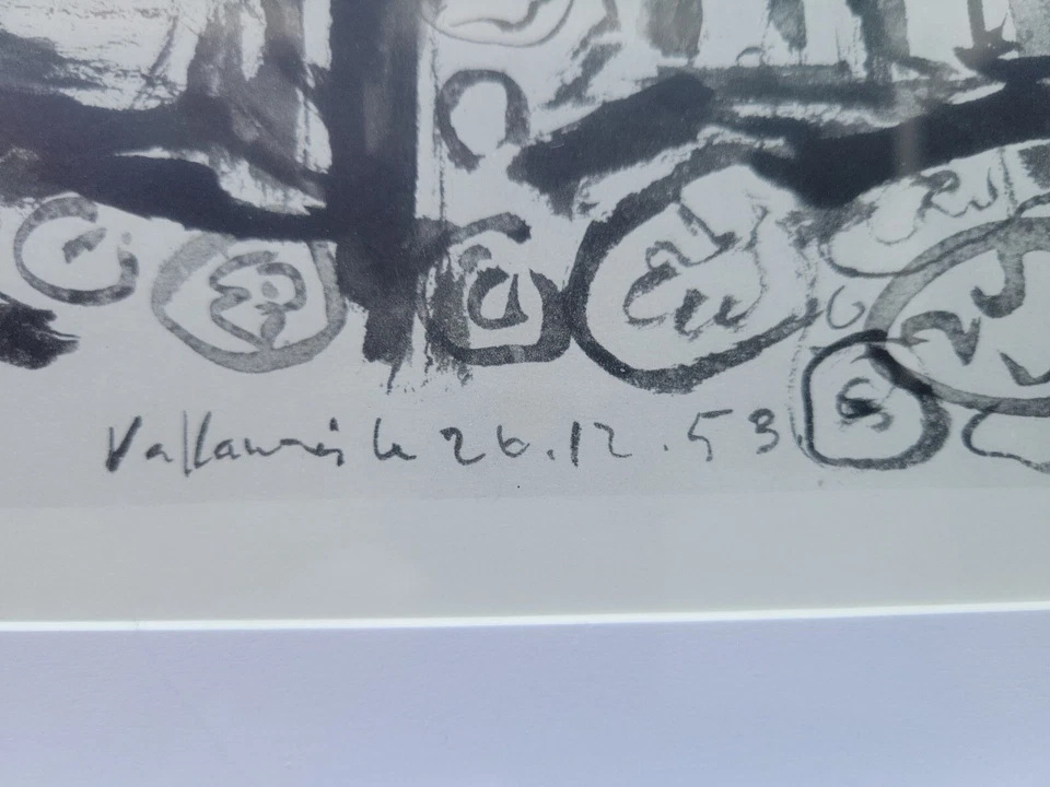 Пикассо подписанный в пластине, в рамке Verve оригинальной 1954 ограниченного тиража человеческой комедии - Изображение 4 из 4