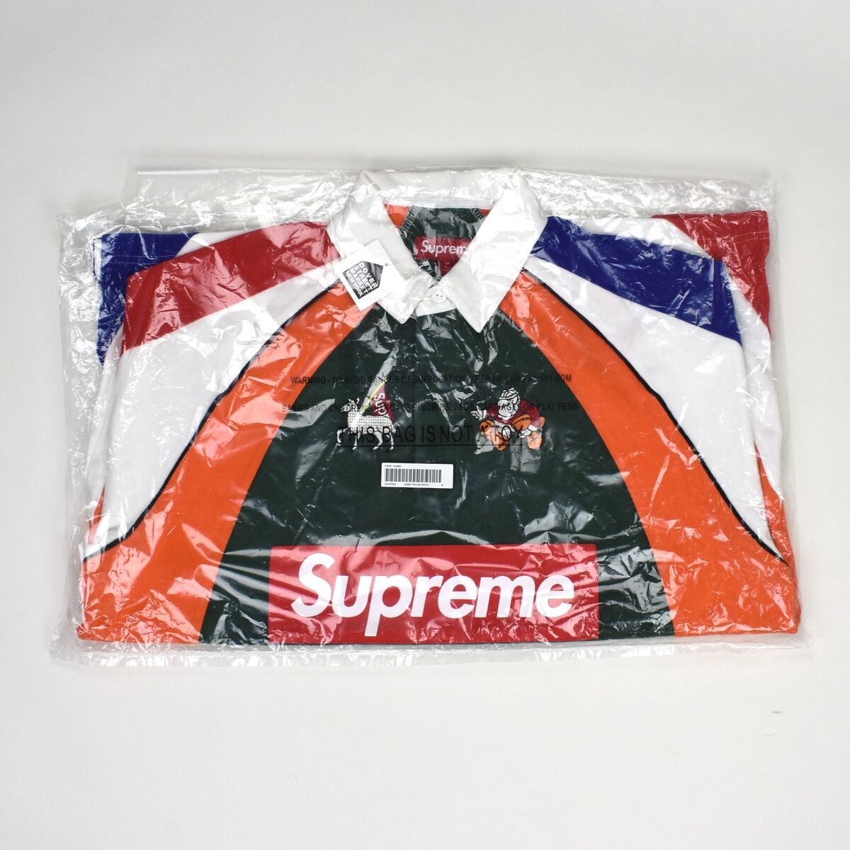 NWT Supreme Big Box Logo Paneled Rugby Shirt Polo Multicolor NWT Supreme Big Box Logo Paneled Rugby Shirt Polo Multicolor