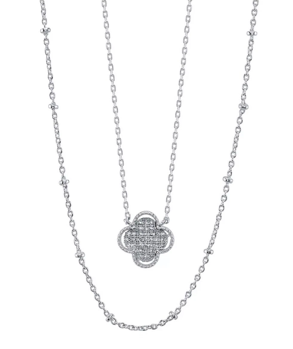 Chapado En Plata Encanto Suerte Collares y colgantes De moda