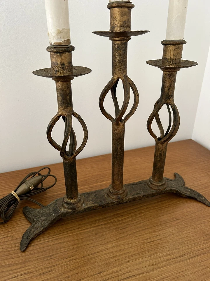 BOUGEOIR FER FORGÉ DORÉ ART AND CRAFT DLG POUENAT - Photo 2/4