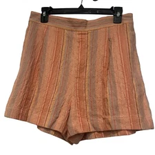 Madewell Clean Pull-On Shorts in Herringbone Stripe, Orange-multi, XS