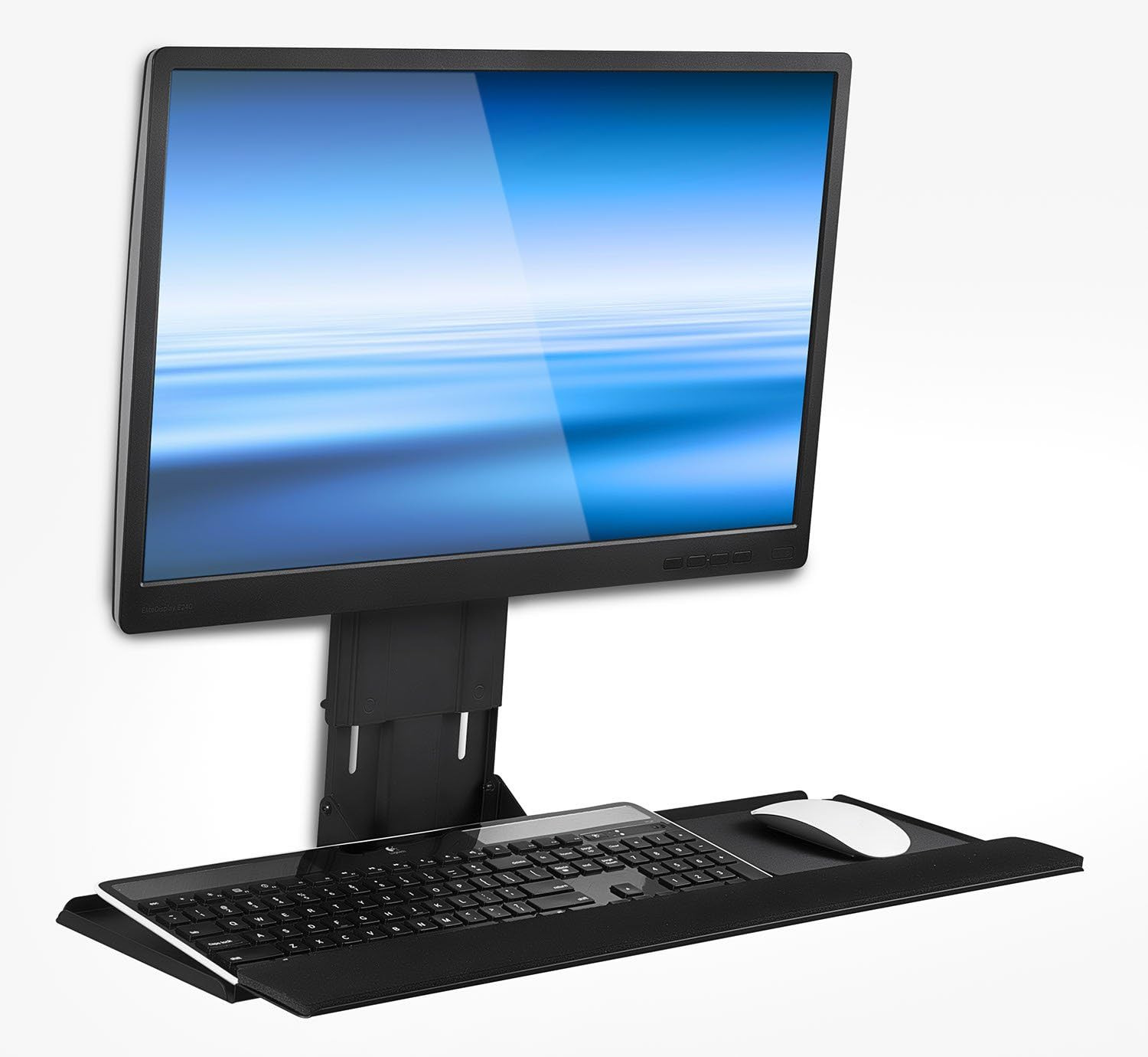 Monitor and Keyboard Wall Mount, Height Adjustable Standing VESA Keyboard Tray, 