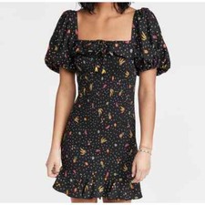 Farm Rio Tiny Fruits Smocked Mini Dress Women's size XS