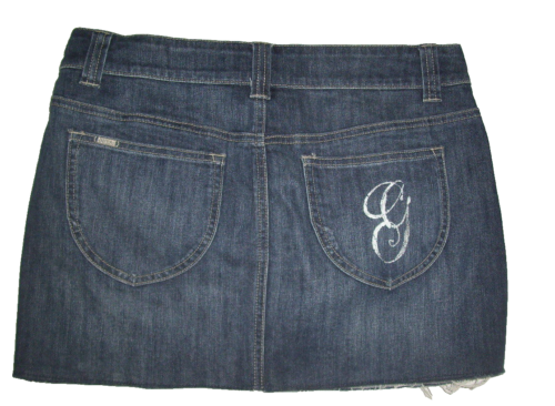 Guess Logo Mini Jean Skirt Size 30 Blue Denim - Picture 1 of 2