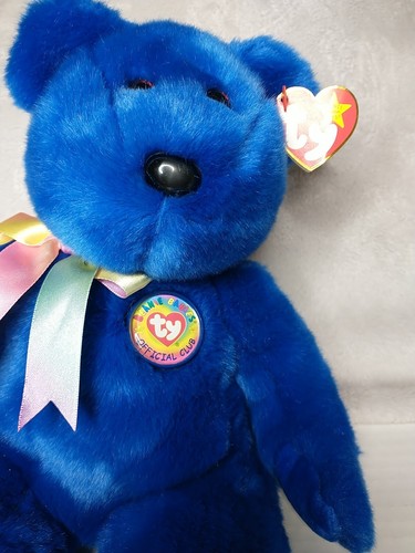 Ty Beanie Buddies 1999 Blue Bear Official Club 15" Plush Soft Stuffed Animal Tag - Picture 7 of 10