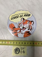 Autocollant sticker ancien tigre Esso " levez le pied " publicitaire automobilia