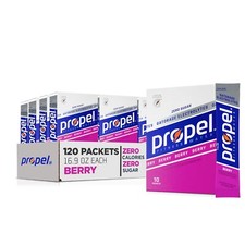 Propel Powder Packets Berry 120 Count Electrolytes Vitamins No Sugar Fitness ...