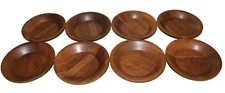 Lot of 8 Bowls American Heirloom Walnut by DID Ware Salad Party Made in USA EUC