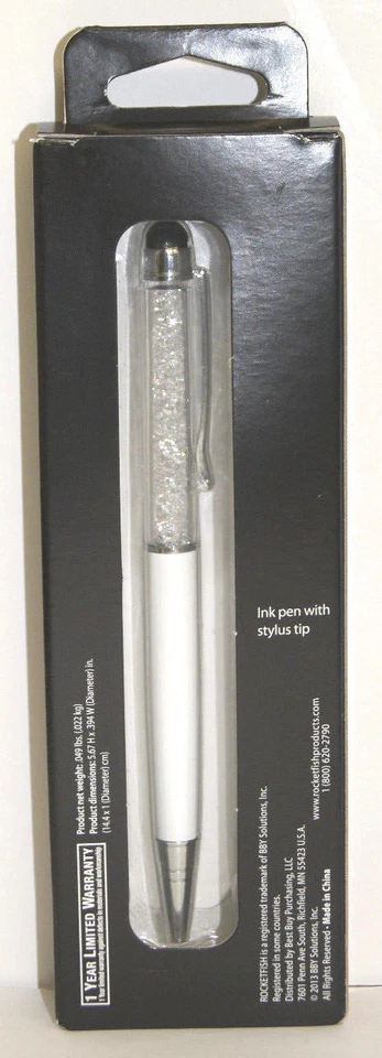 Rocketfish - Crystal Fashion Stylus Pen - White - Image 2 of 3