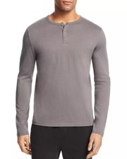 ATM Anthony Thomas Melillo Long Sleeve Henley Shirt Top Mens Size XL Smoke Gray