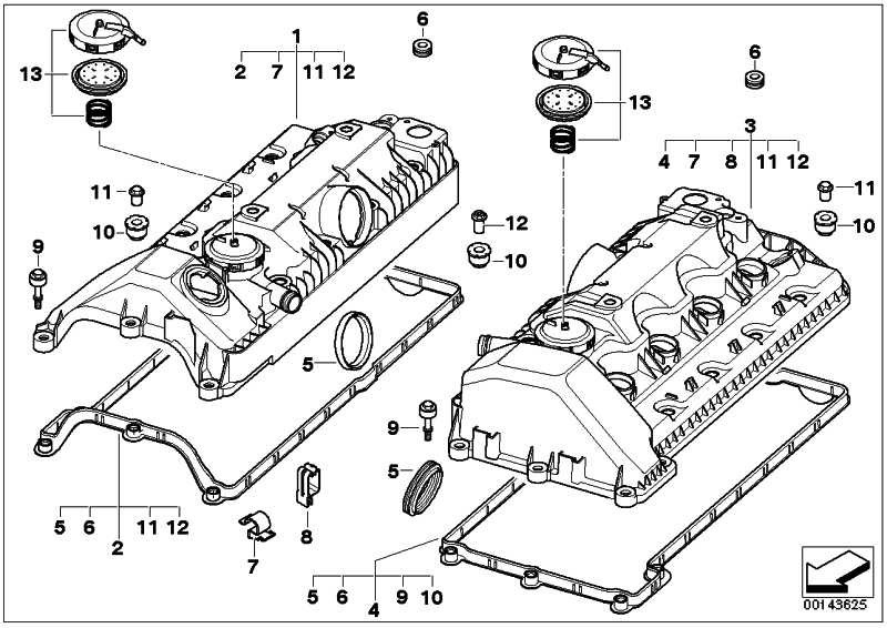 A Pair Engine Valve Cover Gasket Set Fits For BMW E60 E63 E64 E70 X5 4.4i N62 4
