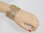 thumbnail 4 - 12 Row Gold rhinestone diamond crystals stretch Cuff Bridal Bracelet 2841