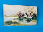 Beautiful,  VINTAGE EARLY 1900'S Postcard-House on River - NEVER USED! — photo 2