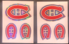 (6)x Montreal Canadiens Vintage NHL Hockey Team Logo Hologram Card Stickers