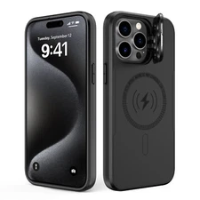 For iPhone15 14 Pro Max Plus Mag Safe Case Snap-On Camera Kickstand Phone Cover