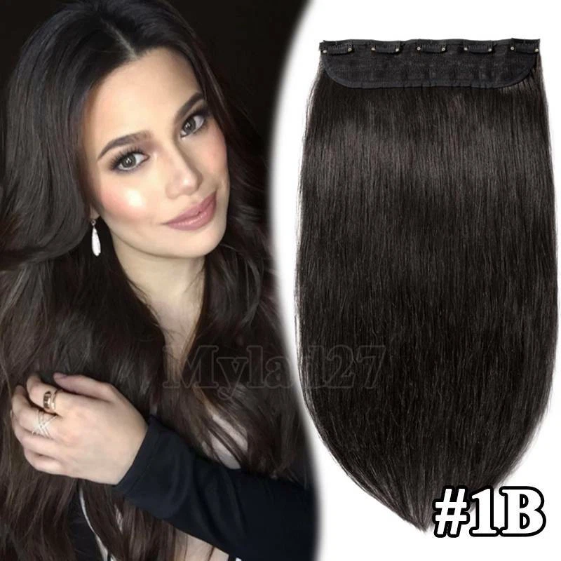 Ein Tressen Clip in 100% Remy Echthaar Extensions Haarverlängerung Echt Haarteil