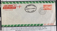 1960 Dublin Ireland first Flight Cover FFC Shamrock Jet Service aer Lingus