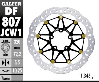 Galfer Front Brake Disc WAVE FLTEC RAC 320X DUCATI HYPERMOTARD 950 RVE 2021 2024