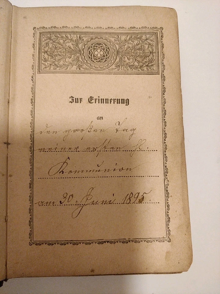 Antique 1885 Himmlisches Palmgartlein Catholic Prayer Book German 1885 Benziger - Image 3 of 4