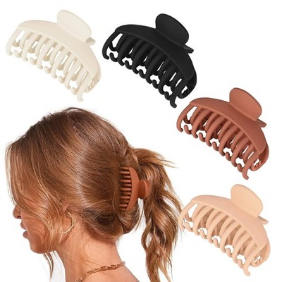 DEEKA 4 PCS Double Row Teeth Hair Claw 4 Count (Pack of 1), Neutral Colors 