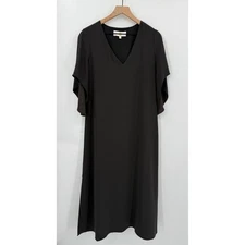 Anna Cate Dress Womens Small Black Flowy Lined Wedding Party Side Slit