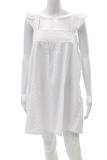 BB Dakota Womens Floral Embroidered Dress Optic White Cotton Size Extra Large