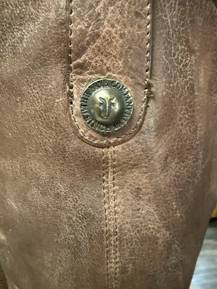 Frye Jackie Button Brown Leather Knee High Riding Boots Size 7.5 B - Image 2 of 4