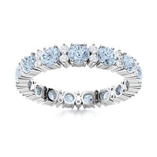 Emerald Cut Aquamarine Gemstone Solitaire March Ring 925 Sterling Silver