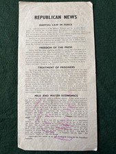 Original 1970s Republican News Leaflet Martial Law In Force Etc.