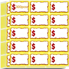 300 PCS Removable Garage Sale Price Stickers, 3x2 Price Stickers for Yard Sal...