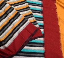 Sushila Vintage Multi-Color Saree Hand Woven Pure Cotton 6ds Soft Sari Fabric