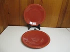 2 Homer Laughlin Fiesta Ware Paprika 7 1/4" Ceramic Stoneware Salad Plates USA