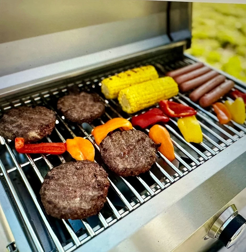 Parrilla de gas portátil de 3 quemadores NXR, inoxidable, mesa, camping, puerta trasera Foto 2 de 4