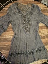 Brown Boho Top/ Mini Dress Size S