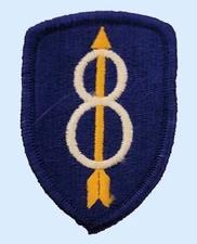 US ARMY 8TH INFANTRY DIVISION GOLDEN ARROW PATCH - US GOVERNMENT ISSUE USGI!