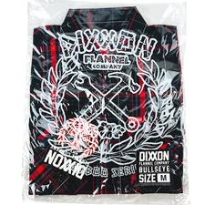 DIXXON Flannel "Bullseye" Men's MEDIUM Bamboo Red Short Sleeve Plaid Snap Shirt