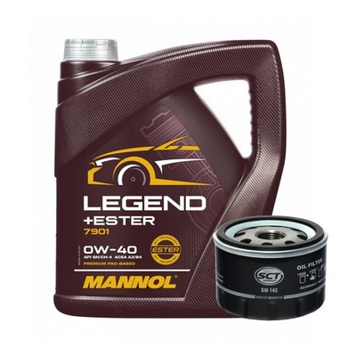 Servicekit SCT SM 142 Ölfilter, MANNOL Legend+Ester 0W-40 Motoröl, 4 Liter