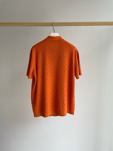 ¡NUEVO SIN ETIQUETAS! AUTÉNTICA Camisa de Algodón Pointelle Monograma LOUIS VUITTON Naranja, Talla S - Imagen 22 de 24